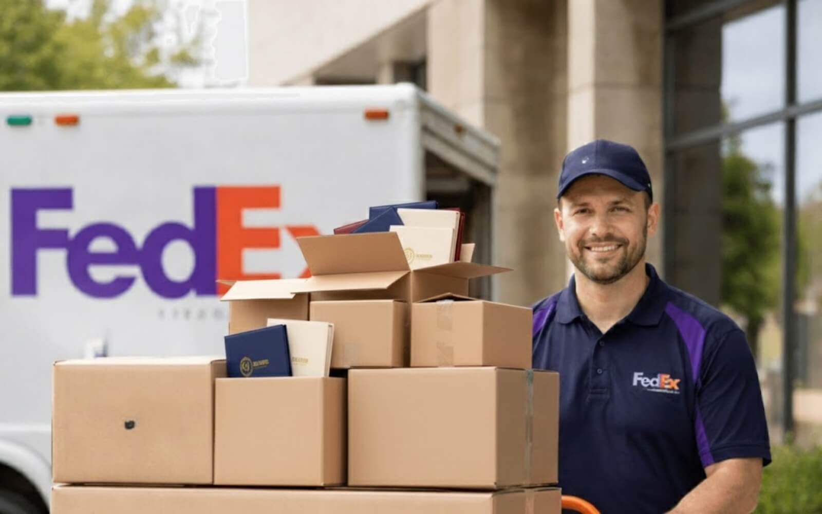 Bulk order of custom folders prepared for large-run fulfillment by C&J Solutions